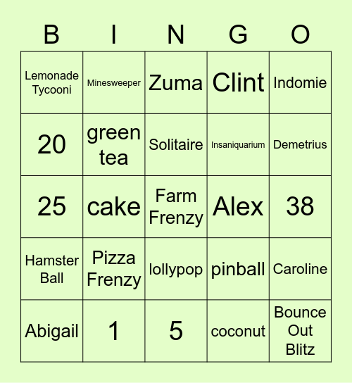 Sohee Bingo Card