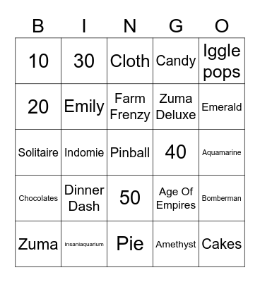 Jenninism Bingo Card