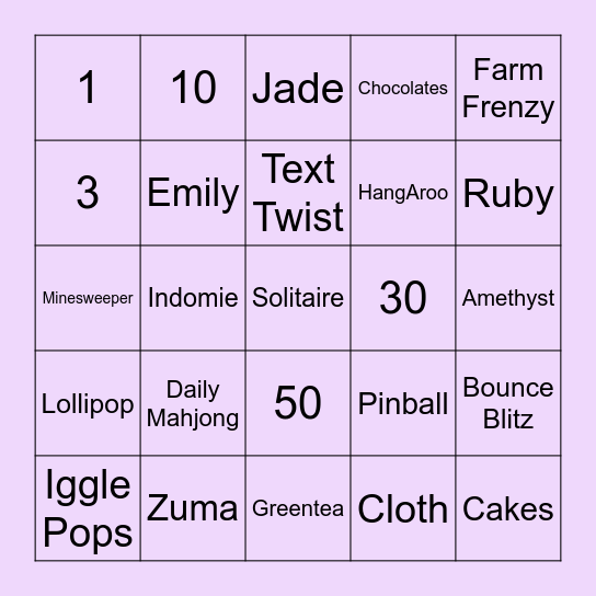 logas Bingo Card