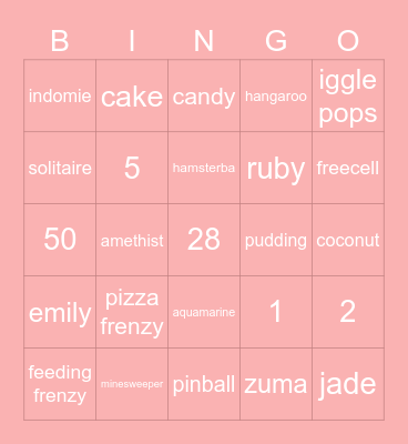 Arin’/ Bingo Card