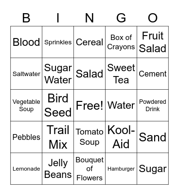 Mixtures and Solutions Bingo Card