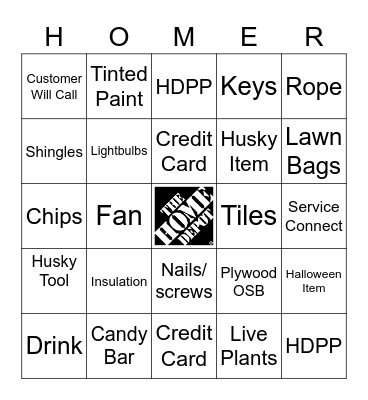 CAM BINGO Card