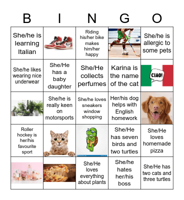 Meet the class Mon/Wed 18.30h Bingo Card