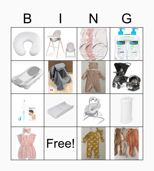 Baby Shower Bingo Card