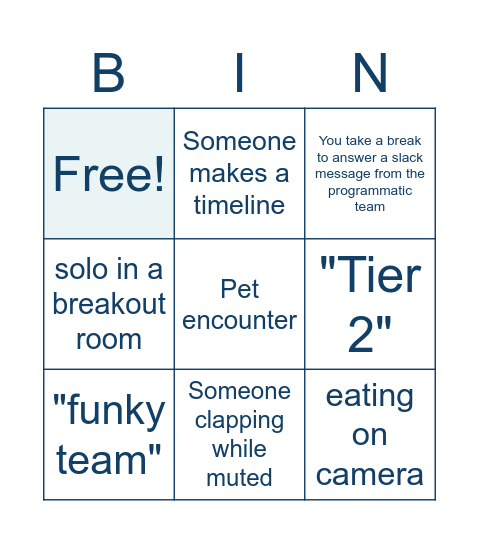 Funkatorium Bingo Card
