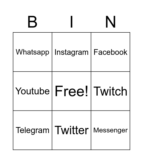 Social Media ISSUE Bingo Card