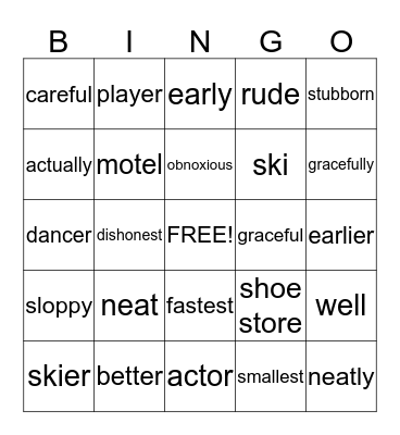 End of Year Review Bingo Card