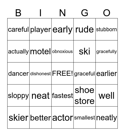 End of Year Review Bingo Card