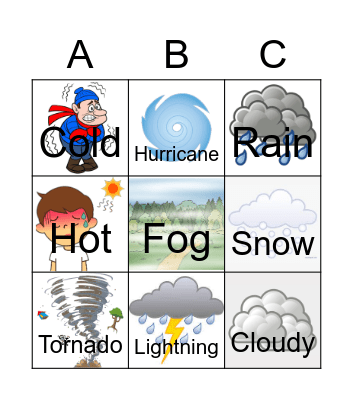 Wacky Weather Bingo Card
