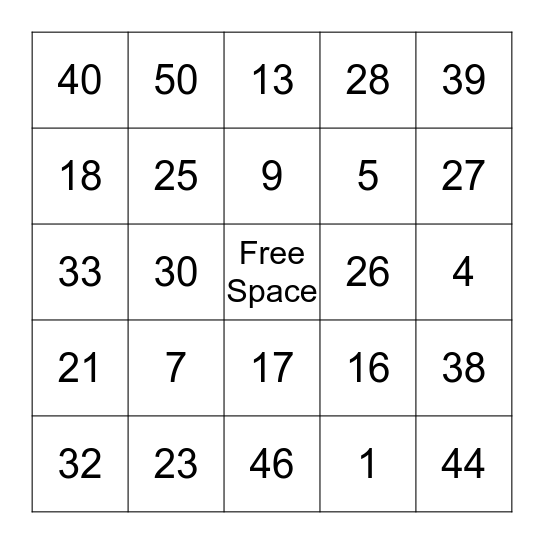 Bingo Card