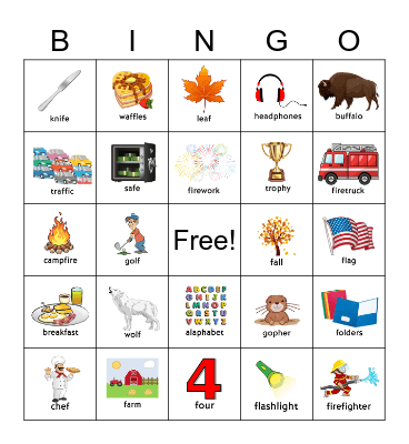 ALL POSITIONS /F/ SOUND Bingo Card