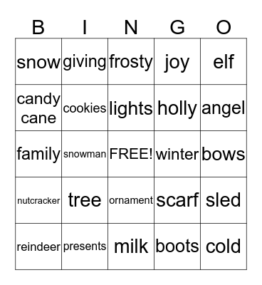 Christmas Bingo Card