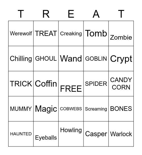 RESOURCES SPOOKY BINGO Card