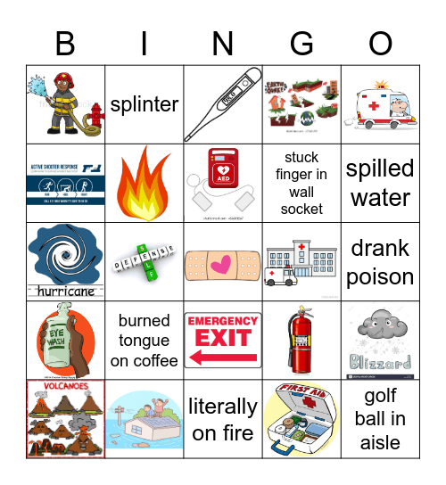 Safety Week BINGO Card