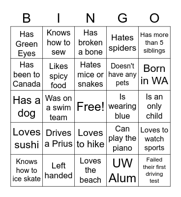 Northgate All Clinic Retreat Card #1 Bingo Card