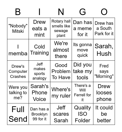 Marian Bingo Card