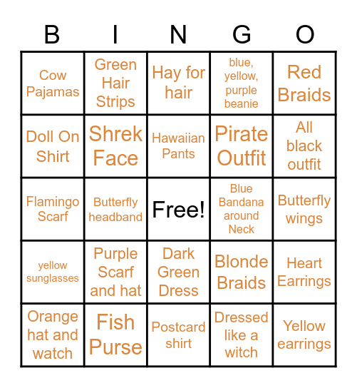 Scarecrow Bingo Card