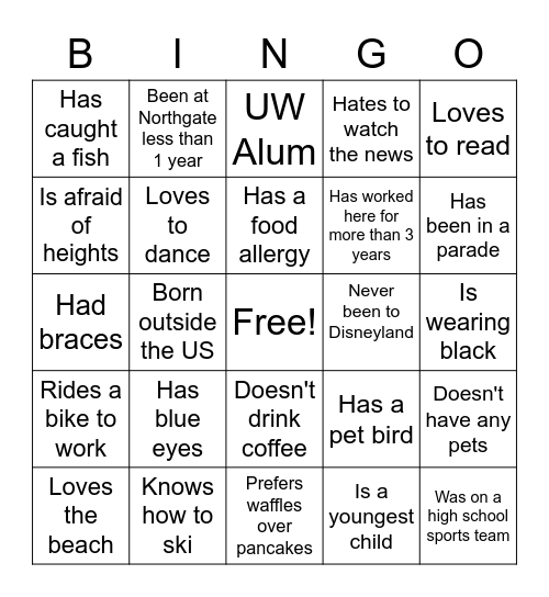 Northgate All Clinic Retreat Card #3 Bingo Card