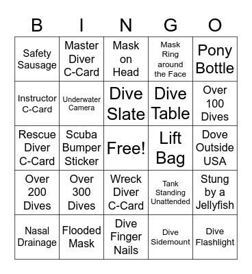 Florida Springs Trip Bingo Card