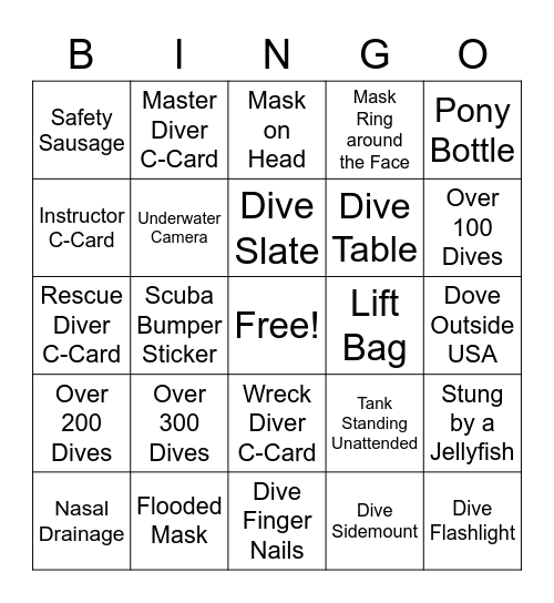 Florida Springs Trip Bingo Card