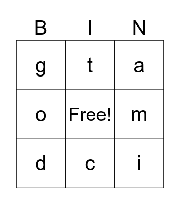 1st 9 Weeks Sounds Bingo Card