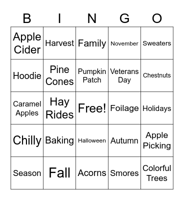 FALL BINGO Card