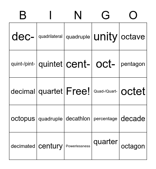 Sort 40 Bingo Card