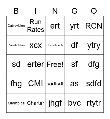 Media Solutions Bingo Card