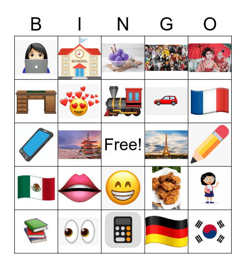 Find The Emoji Bingo Card