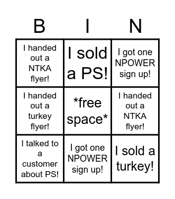 Quarterly Bingo! Bingo Card