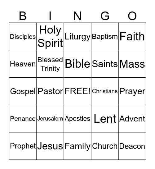 CCD Bingo Card