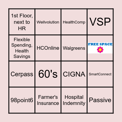 Groovy Open Enrollment Bingo Card