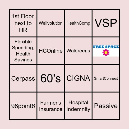 Groovy Open Enrollment Bingo Card