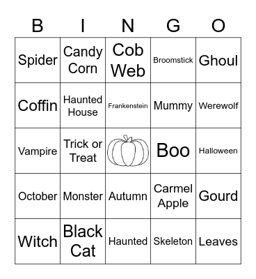 Spooky Bingo! Bingo Card