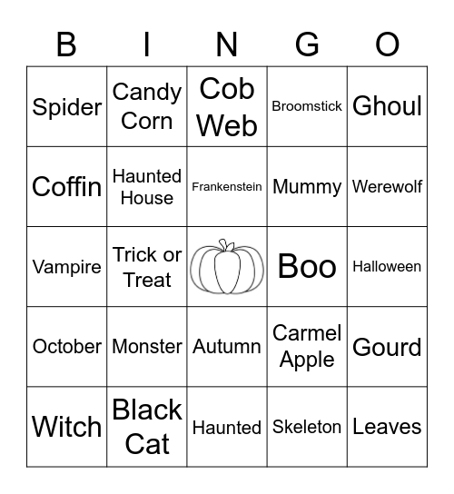Spooky Bingo! Bingo Card