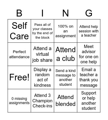 Block Bingo Card