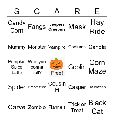 Halloween Bingo Card
