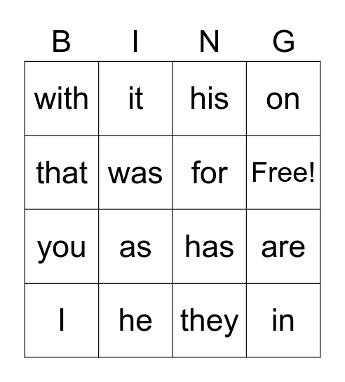 Bingo - Set B2 Bingo Card