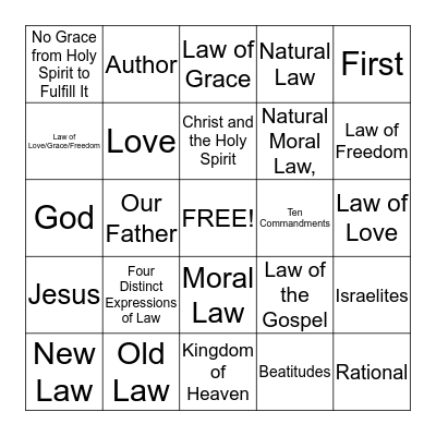 Morality Chapter 6 Section 2 Bingo Card