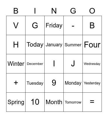 Preliminary review Bingo Card