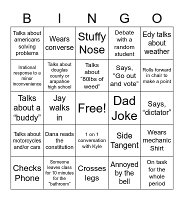 LUKES BINGO Card