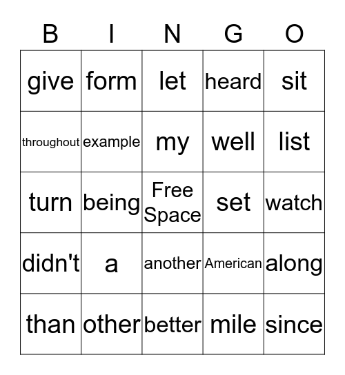 Jaelyne Bingo Card