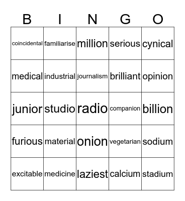 Links  i Bingo Card