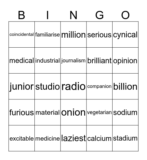 Links  i Bingo Card