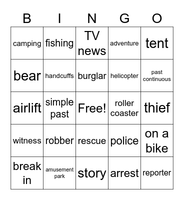Story Telling Unit Bingo Card