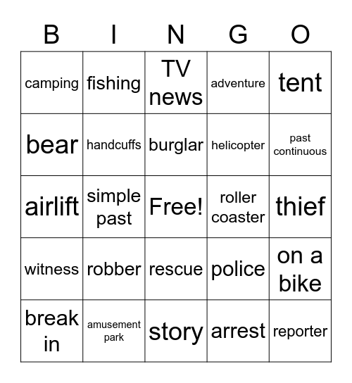 Story Telling Unit Bingo Card