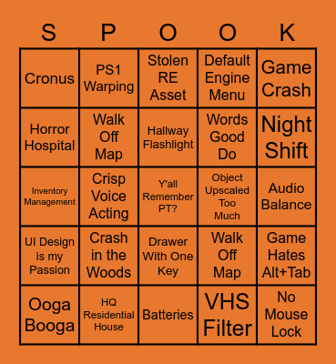 Spookymonth Bingotime Bingo Card