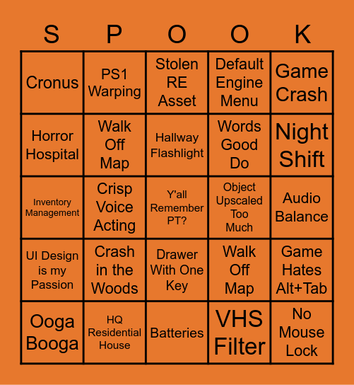 Spookymonth Bingotime Bingo Card