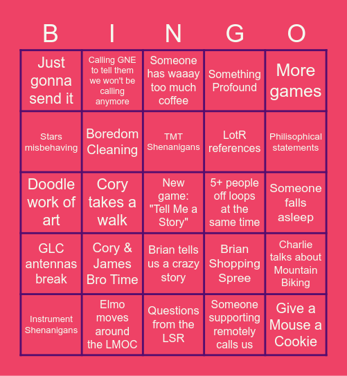 NIGHT 280 LET'S BINGOOOOOOO Bingo Card