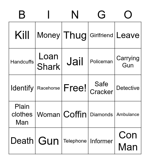 Mafia Bingo Card